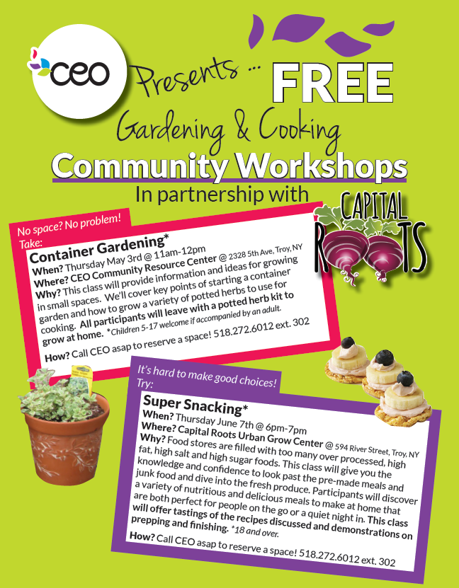 Free Gardening & Cooking Community Workshops