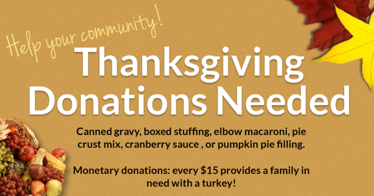 Help your community: Thanksgiving package donations needed!