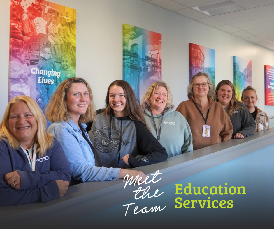 Education team photo CEO Education Services team members pose together for a group photo.