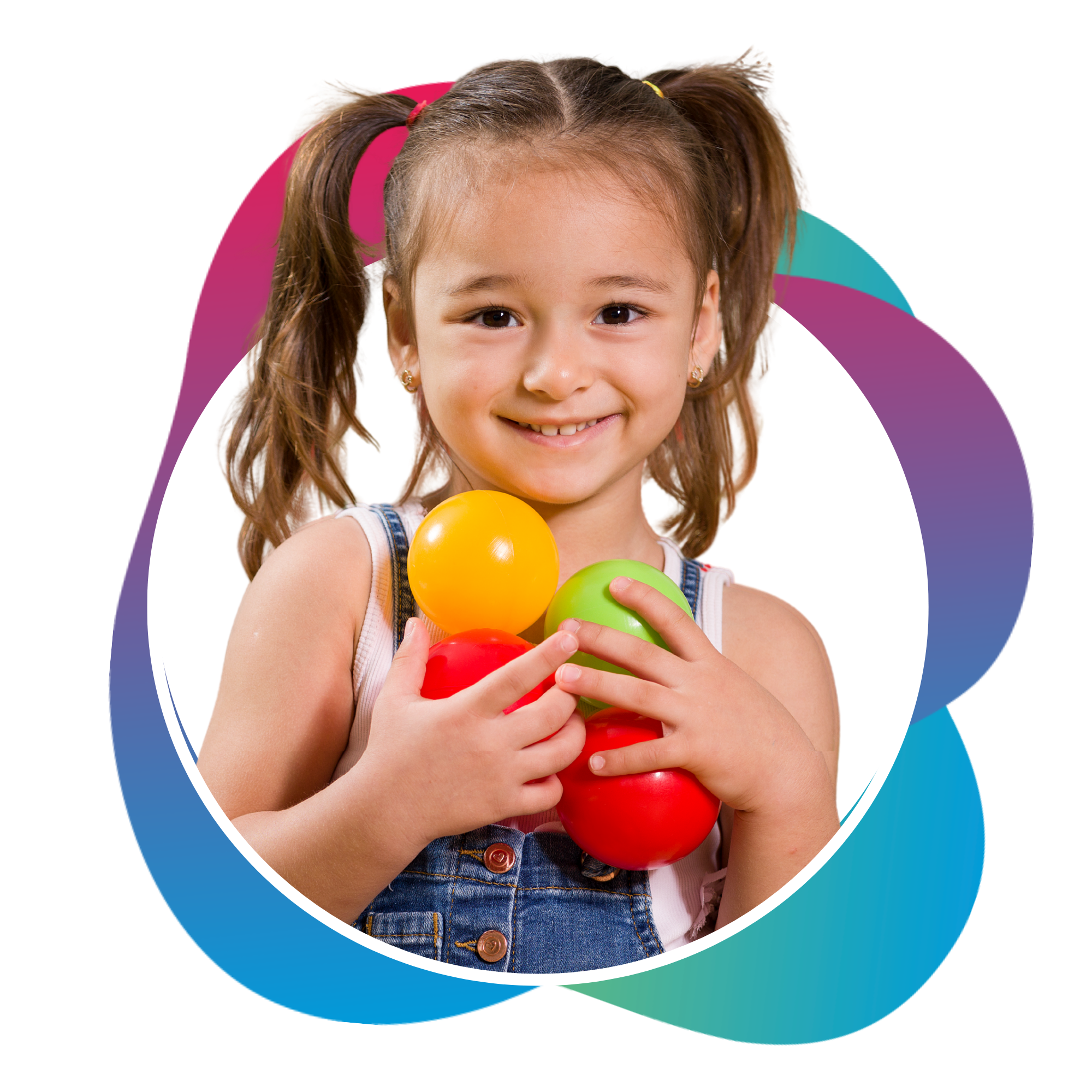 Head Start student Little girls playing with colorful toys